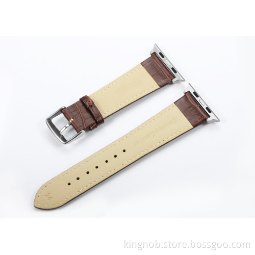 Genuine Leather Watch Band Strap Pin Buckle Adaptor For Apple Watch 38mm 42mm